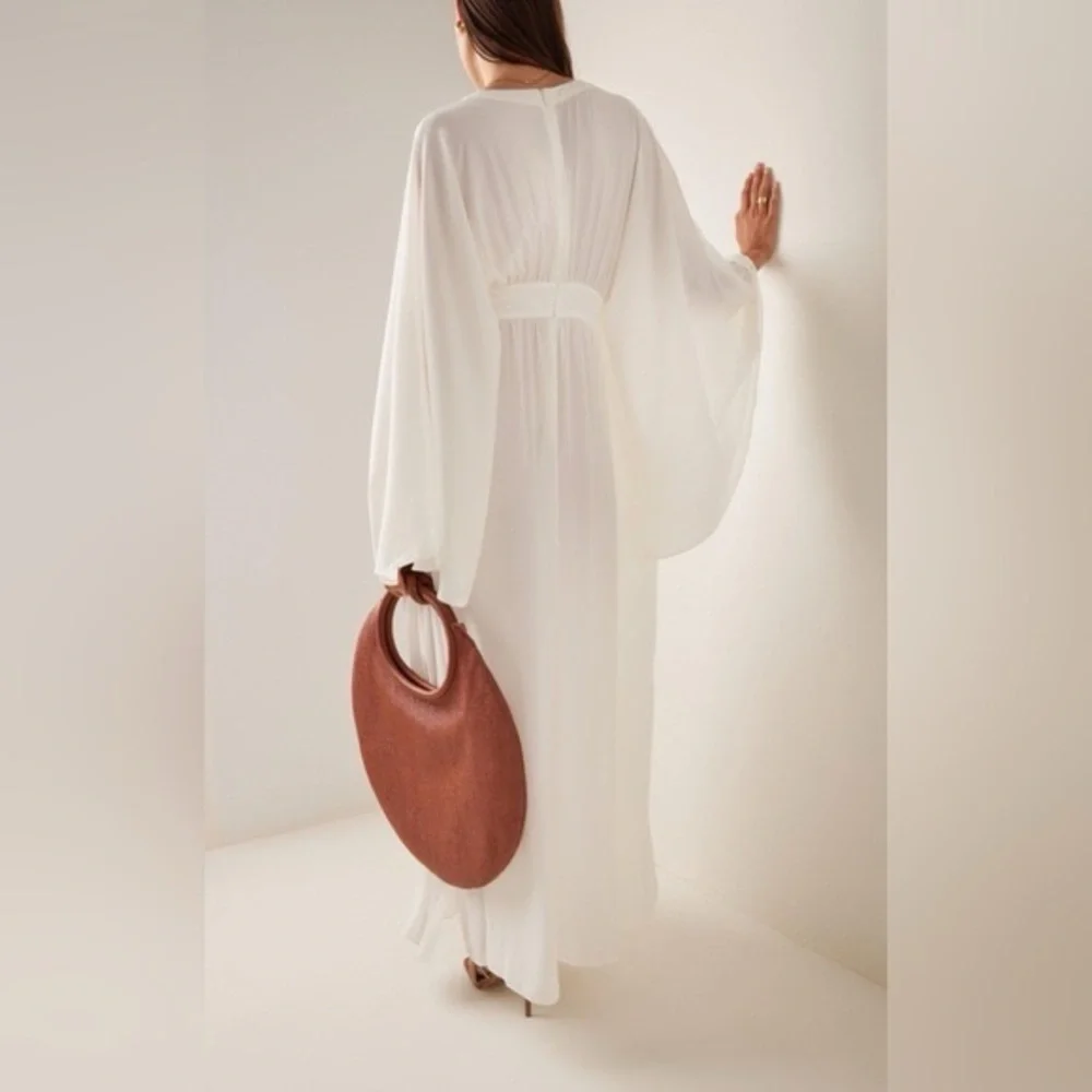 ALEXIS Lilla Kaftan Crepe Maxi Dress White Sz S - Picture 2 of 9